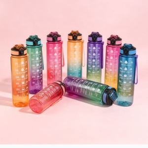 New 32oz Plastic Sport Gym Bpa Flip Top Cover Drink Water Bottle with Straw - Product Image 4