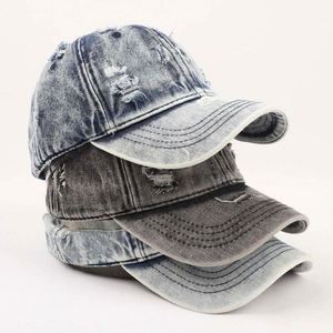 Wholesale Vintage Baseball Cap Denim <b>Dad</b> <b>Hat</b> Custom Washed Distressed Baseball Cap - Product Image 1