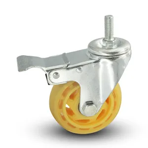 גלגלית גלגל החלקה PU צהוב שקוף באיכות גבוהה גלגלית גלגל קמפינג לרכב פיקניק עגלת גלגלית