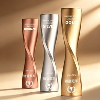 Trofeos Creativos Irregulares de Oro, Plata y Bronce 2026, Diseño Personalizado, Trofeo de Resina Bañado en Oro