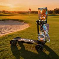 Scooter de golf électrique léger de 21 kg à 4 roues, double moteur, chariot de golf vertical avec support pour sac de golf