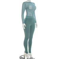 Ensemble décontracté pour femmes Viviblook D26ST225, haut en maille sexy à manches longues, pantalon skinny, ensemble deux pièces de couleur unie