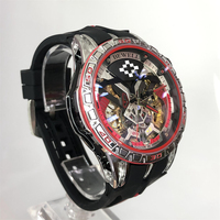 Nouveau bracelet en alliage de Silicone montre squelette mécanique automatique pour hommes
