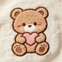 Patchs en chenille brodés avec logo d'ours mignon personnalisé de haute qualité OEM, patchs vintage pour vêtements, écologiques et durables