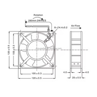 12CM longue durée de vie bas prix 120x120x38mm moteurs en fil d'aluminium 220V ventilateur axial pour grands fours de cuisson fabrication ventilateur de refroidissement