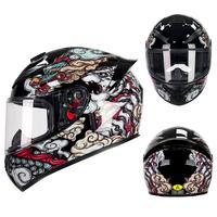 2025 Prix de base Usine Straight Cool Graffiti Casque de moto avec structure de coque ABS certifiée DOT