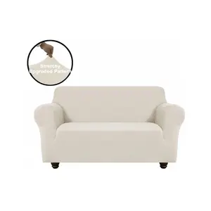 Wholesale RZW C Jacquard Cream 3-Seat Non-Slip Sofa Cover Modern Elastic Stretch Design for Home Party and Wedding Decoration