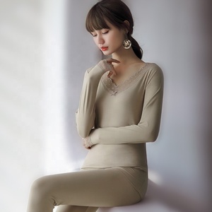 Thermal Underwear <strong>Ladies</strong> Suit Thermal Leggings V-neck Lace <strong>Long</strong> <strong>Johns</strong> Women's Thermal Clothes - Product Image 6