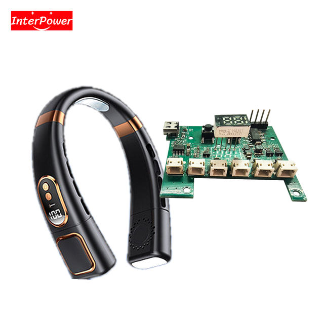Ice Cooling Neck Fan PCBA Motherboard Solution BLDC Motor Drive Multi-Speed Type-C Charging HW/SW Custom