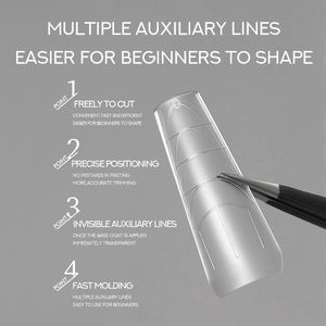 <span class=keywords><strong>BBM</strong></span> demi-couverture Gel souple conseils 240 pièces longs conseils dans la boîte diverses formes Transparent clair carré cercueil doux ongles Gel conseils colle - Product Image 4