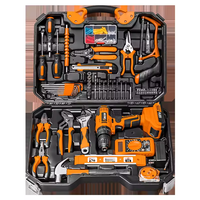 Caja de herramientas de hardware manual personalizada de 120 piezas, conjunto de herramientas eléctricas de batería sin escobillas con kits de estuches, soporte OEM, pedido mínimo, 1 Juego