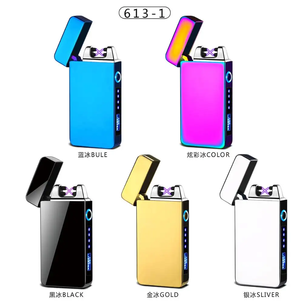 K258 LED Power Display USB Charging Pulse Lighter Hot Sale Double Arc Cigar Lighter Windproof Electronic Cigarette Lighter