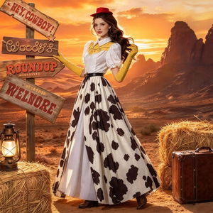 Disfraz de Vaquera del Oeste Yi Xiaoyi para Halloween, Vestido de Jessie con Guantes, Cinturón y Diadema para Mujer - Product Image 2