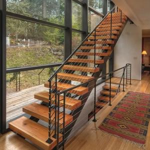 Su misura scala diritta a sbalzo in legno moderno galleggiante scala interna con gradini in legno per scale interne - Product Image 1