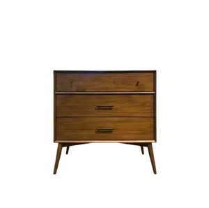 OEM Luxury Mid-Century Style Cabinet Indoor Bedroom Furniture Solid Wooden 3-Dresser Cabinet