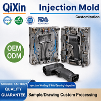 Coque de poignée de perceuse électrique moulée, poignée profilée avec fente pour gâchette, service de moulage par injection pour boîtier d'outil électrique personnalisé en PA66+GF