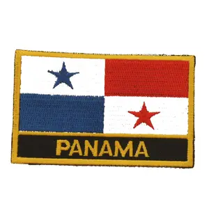 NX yeni gelenler popüler Panama harita yama üzerinde işlemeli rozeti Panama bayrağı işlemeli demir keçe