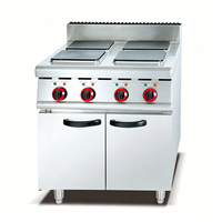 Équipement de cuisine pour hôtel et restaurant, cuisinière électrique professionnelle en acier inoxydable à 4 plaques chauffantes, base de meuble, 380V 16000W, garantie 1 an
