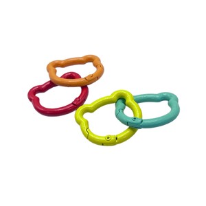 Creative Colorful Bear Shape Alloy Spring Buckle Keychain DIY Mobile Phone Chain Hook <b>Accessory</b> Bag Connecting <b>Ring</b> - Product Image 2
