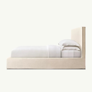 <span class=keywords><strong>MODENA</strong></span> SLIPCOVERED FABRIC PANEL - Struttura letto in tessuto ecologico, morbida, beige, facile da montare, misura King/Queen, per la casa - Product Image 5