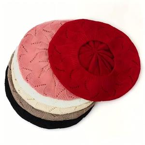 Béret en tricot tendance pour femme, style artiste français, bonnets décontractés de printemps pour femmes - Product Image 3