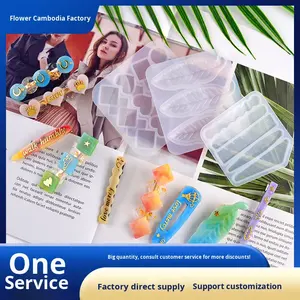 Venta al por mayor de pinzas para el pelo con personalidad personalizada para chica, molde de epoxi de cristal DIY, horquillas de silicona, herramientas para pasteles, molde para velas - Product Image 5