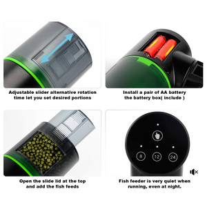 Dispensador Automático de Ração para Peixes Elétrico Ajustável de 5W, Alimentador de Aquário em Forma Quadrada com Temporizador para Férias, Plástico ABS e Vidro para Uso Externo - Product Image 5