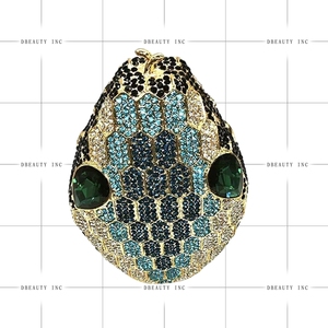 Women Dazzling Snakehead Rhinestones Evening <b>Bag</b> Unique <b>Snake</b> Crystals Clutch Purse for Halloween Ball Party - Product Image 4