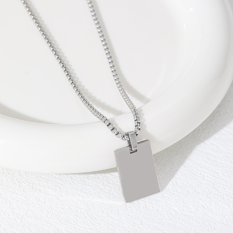 Collier carré en argent 22X15mm