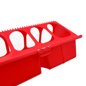 Mangeoire à volaille en plastique rouge neuve, design extra long, <span class=keywords><strong>abreuvoir</strong></span> et mangeoire pour poulets et <span class=keywords><strong>cailles</strong></span> - Product Image 6