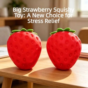 Jouet Squishy Fraise Géante en Gros, à Remontée Lente, Anti-Stress, Sensoriel, à Presser, Fruits de Décompression pour Enfants et Adultes - Product Image 4