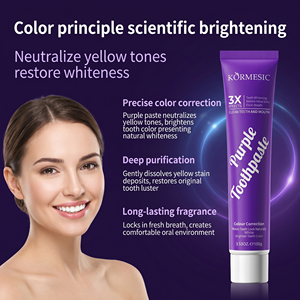 KORMESIC Pasta Dental Blanqueadora Morada de 100g, Marca Privada OEM, Aliento Fresco, Limpieza Profunda, Fragancia Duradera, Espuma Abundante - Product Image 2