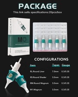 Cartouches d'aiguilles de tatouage jetables en acier inoxydable de qualité professionnelle pour maquillage permanent, sourcils, art corporel - Marque MO, stérilisation au gaz EO