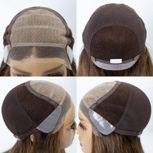 Erstklassige Europäische Echthaar-Perücke Braun Seidig Glatt Silikonkappe Silk Top Medizinische Perücken für Alopezie - Product Image 6