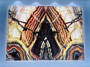 قوس قزح ملون عقيق رخامي ألواح كبيرة من حجر اليشم عقيق أونيكس رخامي فيلا فندقية فاخرة - Product Image 6