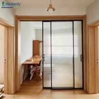 Portes coulissantes en alliage d'aluminium minimalistes pour la décoration intérieure - Cadre très fin pour salon, cuisine, balcon