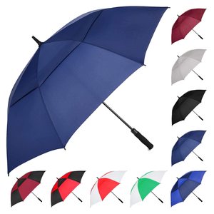 Factory Wholesale Personality Sublimation Custom Logo Prints Promotional Golf Umbrella Fiberglass Frame Plastic Auto Open 137cm
