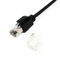 RJ45 kabel khusus jaringan serat optik konektor, kabel LAN komputer hitam pendek tambalan Ethernet Cat6 kustom