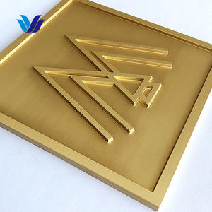 HONGSEN Custom Engraved Solid Cast Bronze Brass Plate 3D Company Logo Metal Wall Plaques Signs Brass <strong>Signage</strong> - Product Image 6