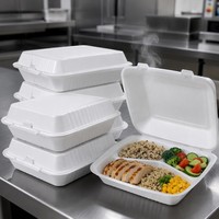 Conteneur alimentaire jetable en mousse PS de forme ronde, bol à emporter, vente en gros en vrac