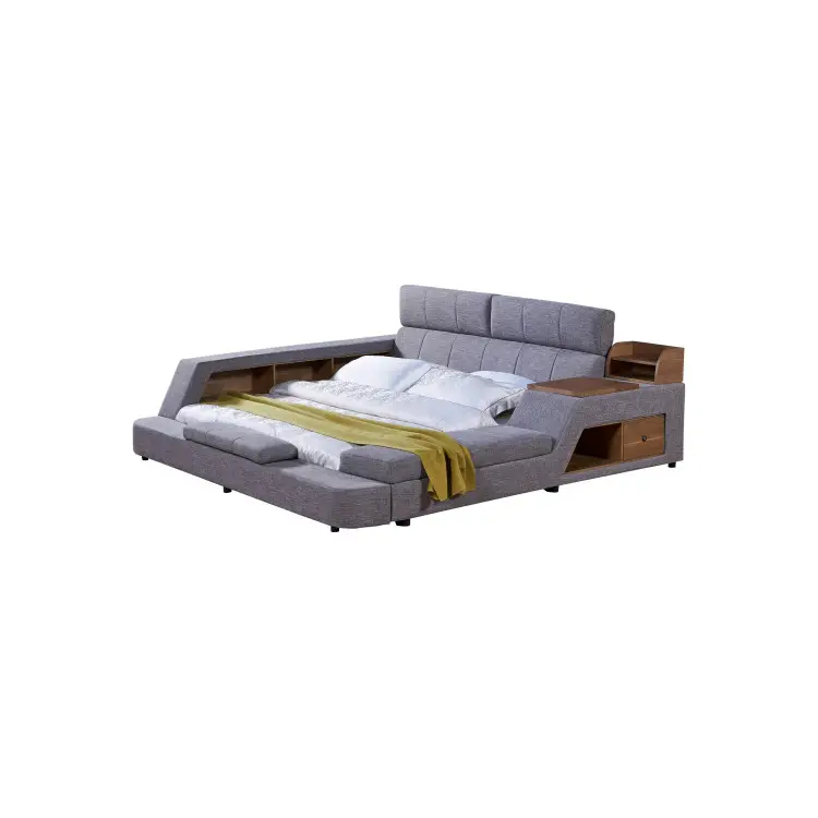 カスタマイズ可能な多機能ベッド家具高級ベッドルーム布多機能マッサージ畳スマート多機能収納ベッド