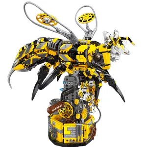 Model Hornet mekanik Punk JD015 set blok bangunan MOC DIY puzzle partikel kecil hadiah Natal untuk mainan anak-anak