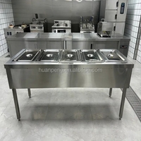 Pemanas Makanan Bain Marie Listrik 220V 6L Stainless Steel untuk Restoran & Peralatan Dapur Hotel & Katering