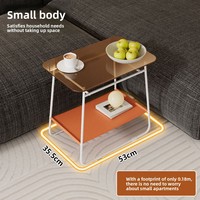 Table d'appoint moderne minimaliste en verre trempé avec rangement pour petites maisons, salon, table de chevet et usage bureautique