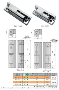 SK2-716 Kunlong Quincaillerie de meubles Charnières de porte Charnière de porte d'armoire en alliage de zinc - Product Image 2