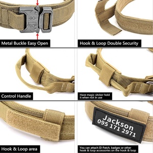 Conjunto de correa de nailon reflectante de lujo personalizado para mascotas, mango cómodo, <span class=keywords><strong>collar</strong></span> de pastor alemán sencillo a la moda para sólido mediano y grande - Product Image 4