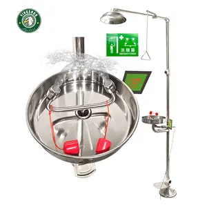 Laboratory Stainless Steel Eyewash Eye Washer Emergency Safety Shower Eye Wash And Shower Station