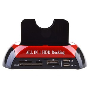Carcasa externa de doble ranura para discos duros <span class=keywords><strong>IDE</strong></span> y SATA |   Hub USB 2.0 y Lector de Tarjetas |   Copia de Seguridad con un Solo Toque |   PC Mac - Product Image 5