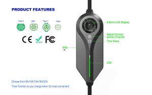 Bomern 7kW Type2 Wall Plug Portable <strong>EV</strong> Charger with Mobile APP New 3 Pin <strong>UK</strong> IP66 Protection 5 Meter Cable - Product Image 2