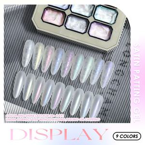 HONEY GIRL Nouveau Satin Pat Pat Gel 9 Couleur LED UV Soak-Off Style Français Vernis À Ongles Personnalisé <span class=keywords><strong>Nail</strong></span> <span class=keywords><strong>Art</strong></span> Peinture Privé Blooming Gel - Product Image 4